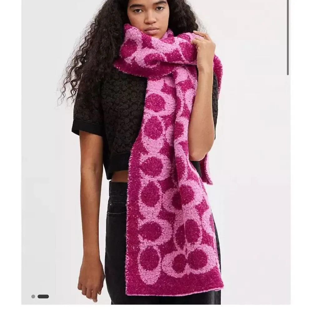 Coach two tone deep blue signature c muffler/scarf - shawl nwt